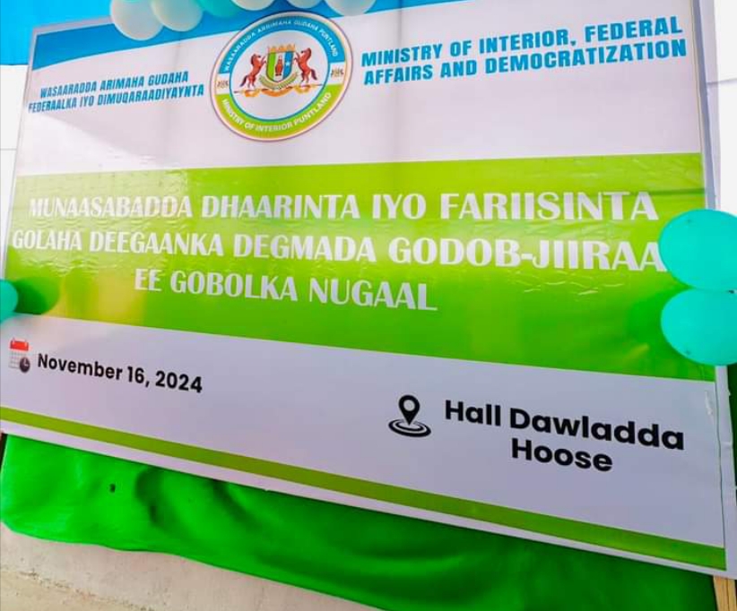 Munaasabad ku saabsan dhaarinta xubnaha golaha degaanka Godobjiraan oo saaka ka socota degmadaasi – Puntland Submit