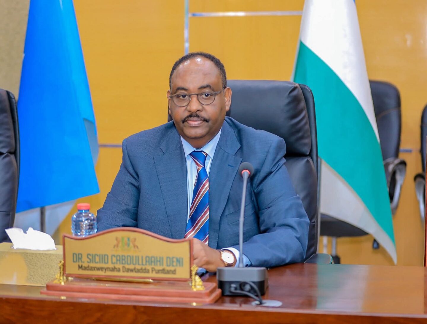 Madaxweyne Deni oo Shir la leh guddoomiye Baarri iyo Saraakiisha Hawlgalka Calmiskaad – Puntland Put up