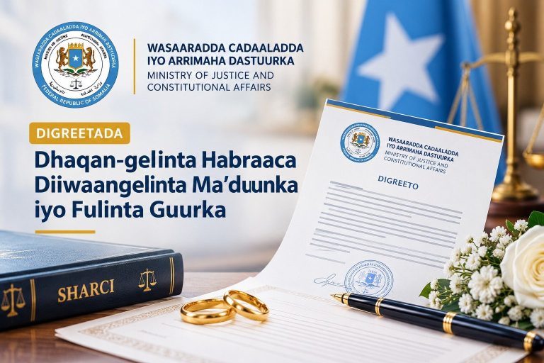 Dowladda Soomaaliya oo soo saartay habraac cusub oo la xiriira guurka
